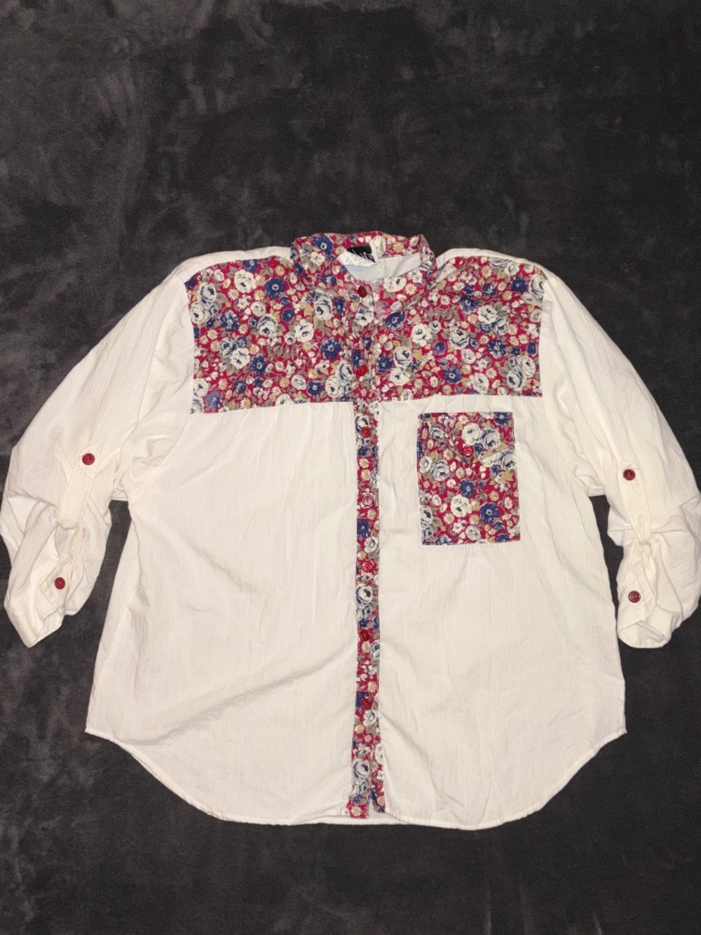 Vintage 80s 90s Cottagecore Floral Button Up Blouse ( Size 16)